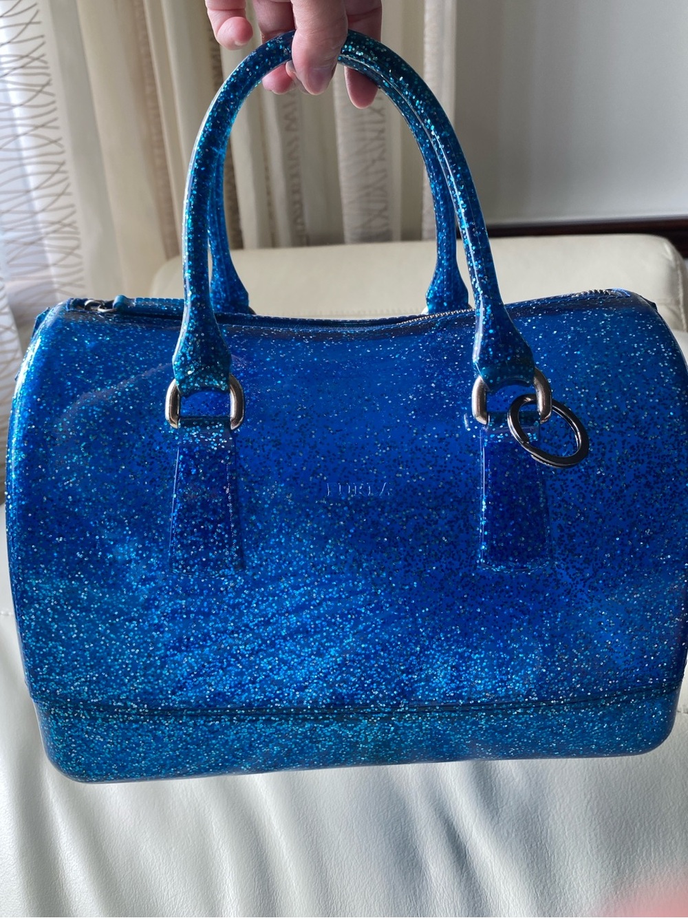 ๐ Host Pick๐ Furla Blue Glitter Candy bag - read description - Picture 3 of 17